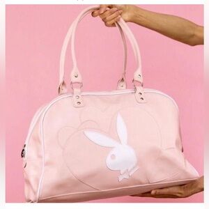 Vintage Playboy Pink & White Y2K Bowler Bag